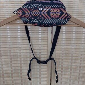 Columbia Geometric Pattern Waist Pack - Pink and Black